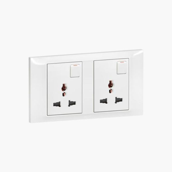 1 GANG DOUBLE MULTISTANDARD SWITCHED SOCKET OUTLET WHITE, 617669, BELANKO S, LEGRAND