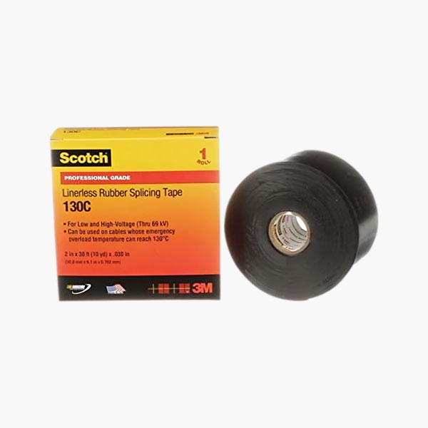 3M Linerless Rubber Splicing Tape, Colour Black, Scotch 130C 2" 30FT