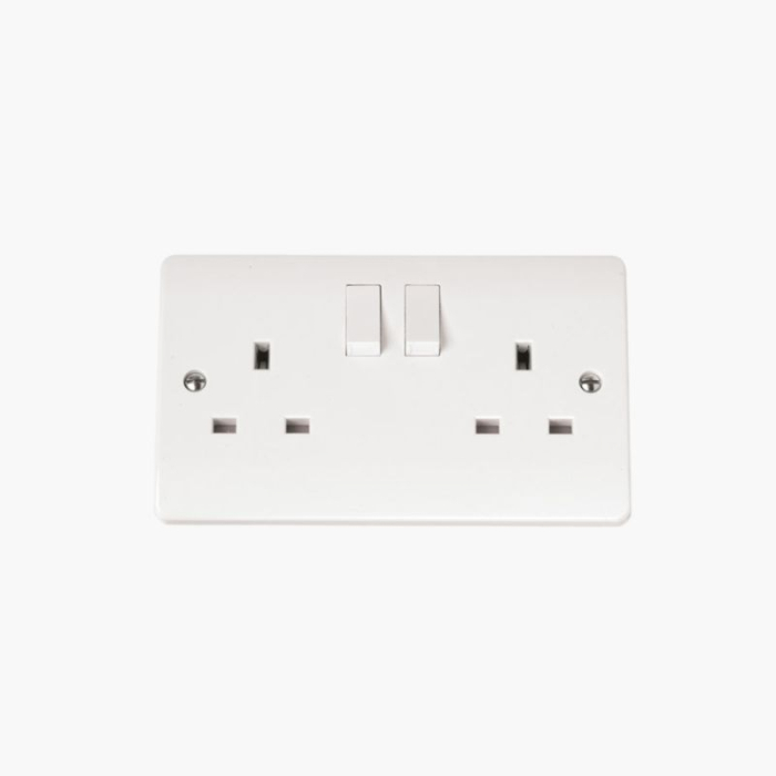 Scolmore Switch Socket, Double, 13AMP