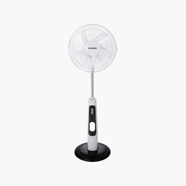 Khind 16 Inch Rechargeable Stand Fan with Remote, 20LED Emergency Light, Chargeable with AC/DC/Solar Panel