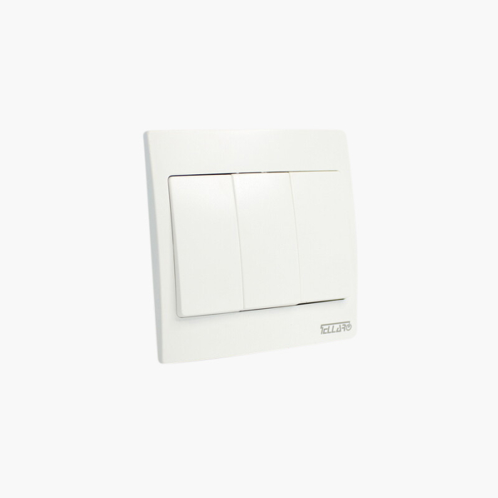 Tellaro Screwless Switches, 3 Gang 2 Way, Toronto T2306