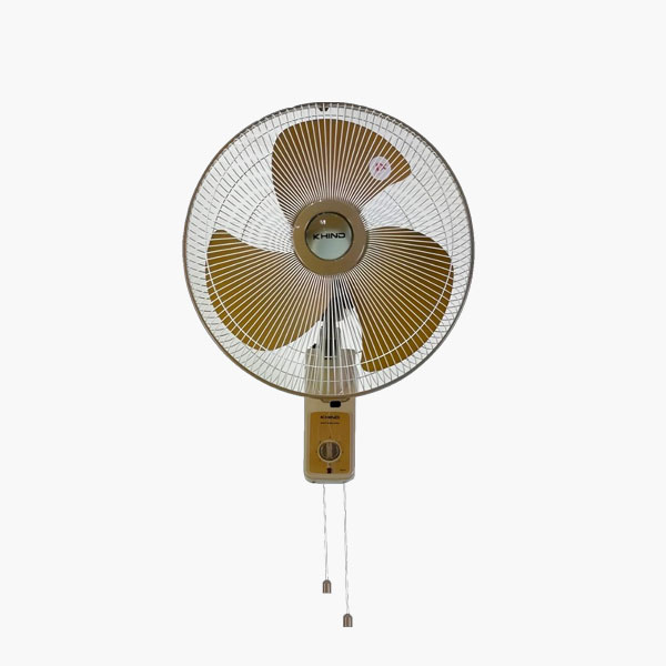 Khind 16 Inch Wall Fan, 100 % Pure Copper Motor, 3 Leaf Metal Blade, Double Pull Cord