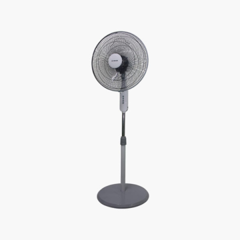 Khind 16 Inch Stand Fan, 3 Leaf AS Blade, 3 Speed Manual Control, Winter Grey