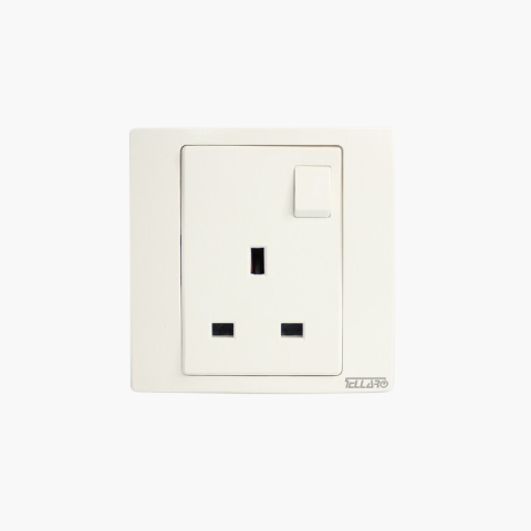 Tellaro Switched Socket Outlet, Single Screwless, 13Amp, Toronto T2405