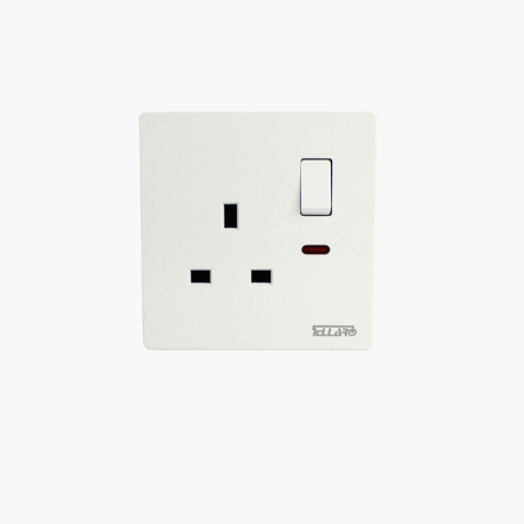 Tellaro Switched Socket Outlet With Neon, Screwless, 13Amp, Vancouver T3407